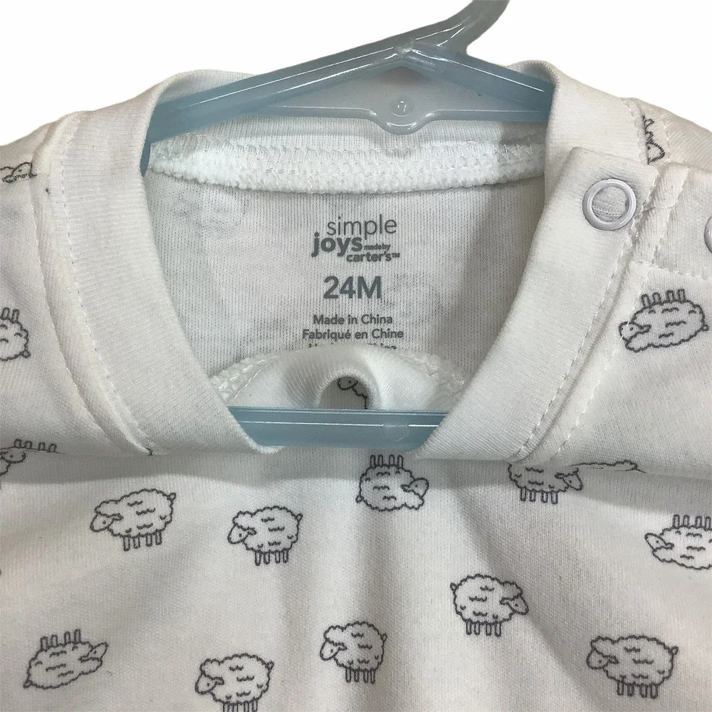 Carter’s Simple Joy White Lamb Bodysuit & Bib 24 M